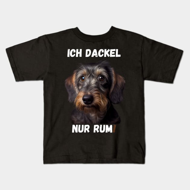Sweet Wire-haired Dachshund - I Dachshund Just Around! 1 Kids T-Shirt by PD-Store